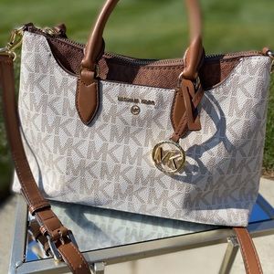 Michael Kors monogram handbag and crossbody.